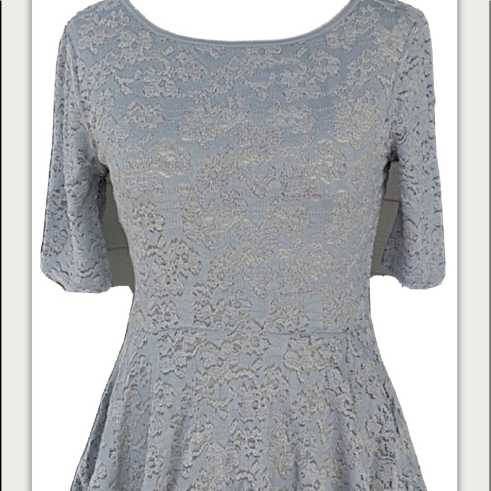 Free People Silver Lace Peplum Blouse Top Large - Picture 1 of 6